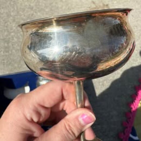 Silver plated champagne toasting goblets drinkware - Picture 4 of 6